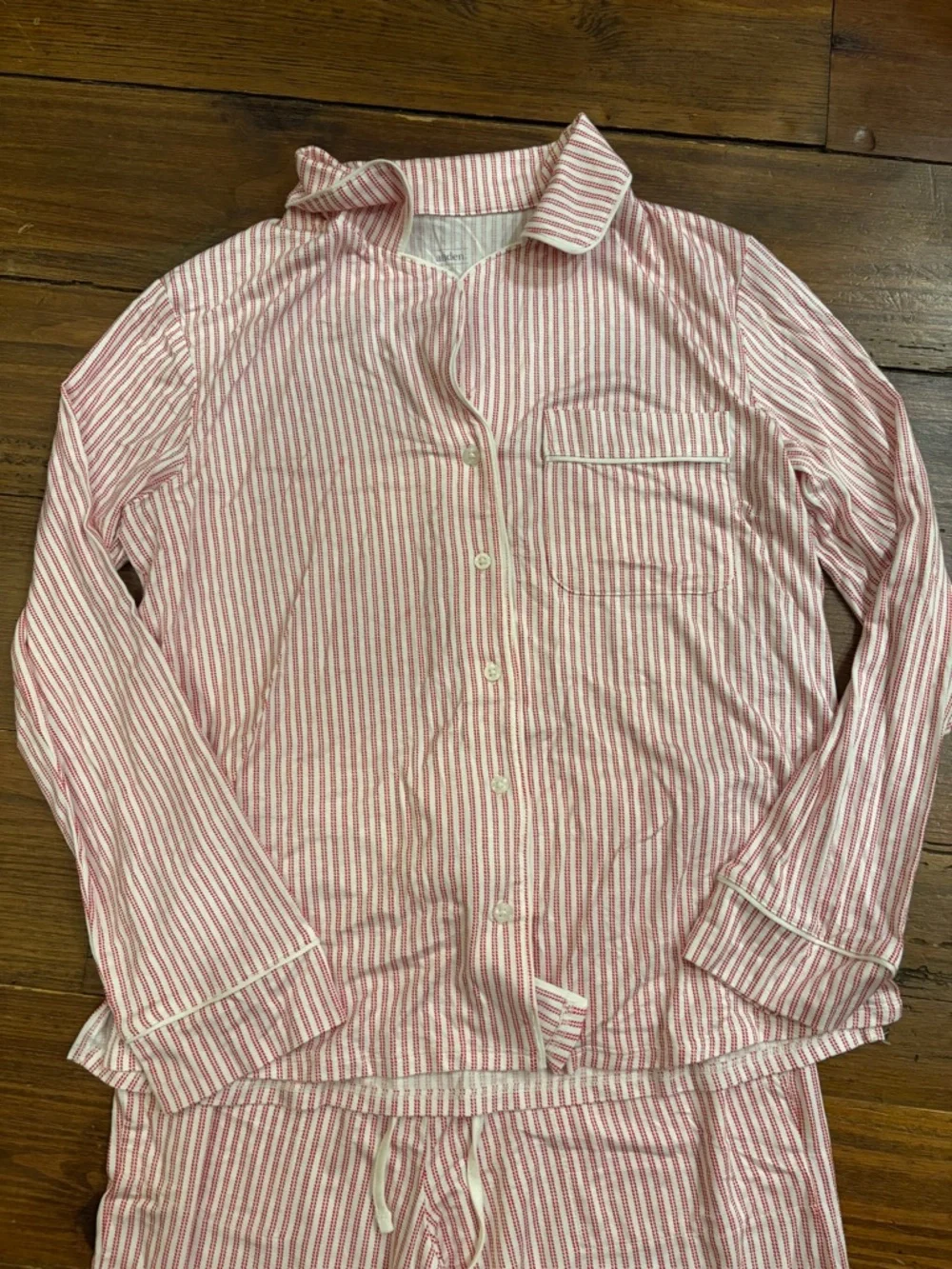 Auden Red & White Striped Women's Pajama Set - Picture 2 of 8